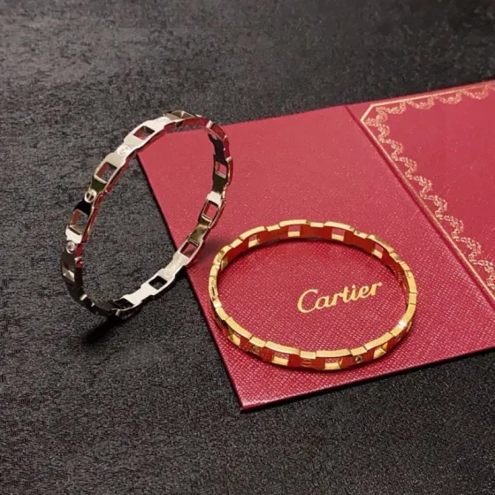 Cartier Love Chain Bracelet bracelet 18k yellow gold 18k white gold clear diamond accents 17cm