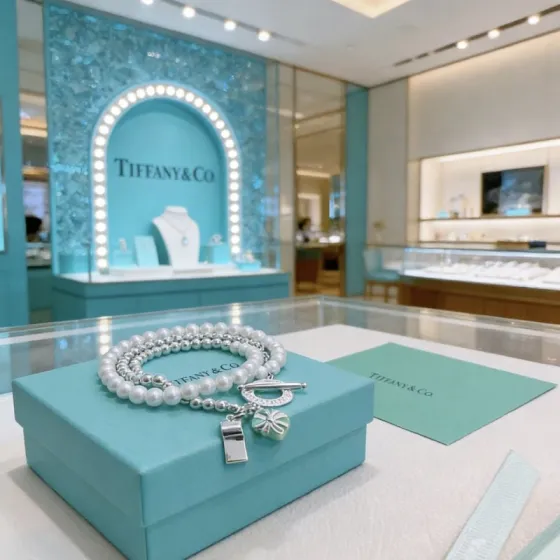Tiffany Co Return to Tiffany Charm Wrap Bracelet bracelet Sterling silver white pearl Tiffany blue enamel 18cm