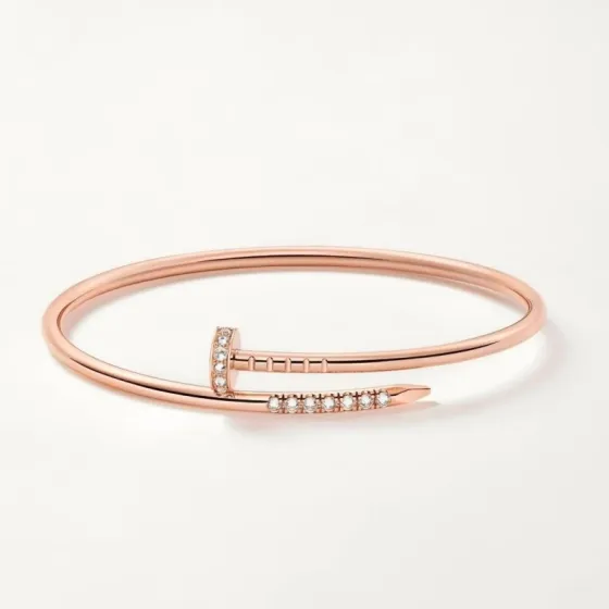 Cartier Juste un Clou bracelet Rose gold with clear diamonds 17