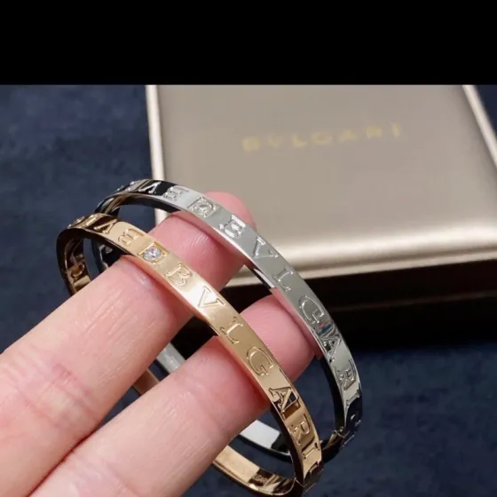 Bvlgari Bvlgari B zero1 bracelet silver metal with clear diamond accent one size