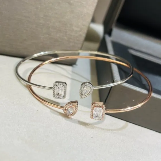 Messika My Twin Toi Moi bracelet 18k rose gold 18k white gold with clear diamond accents 17cm