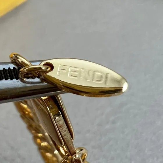 Fendi FF Logo Chain necklace gold-tone metal 50cm