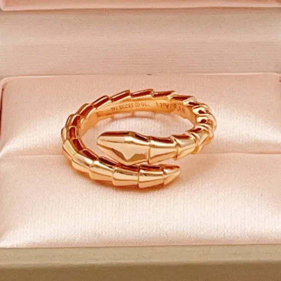 Bvlgari Serpenti Viper ring 18k rose gold no gemstones No 7