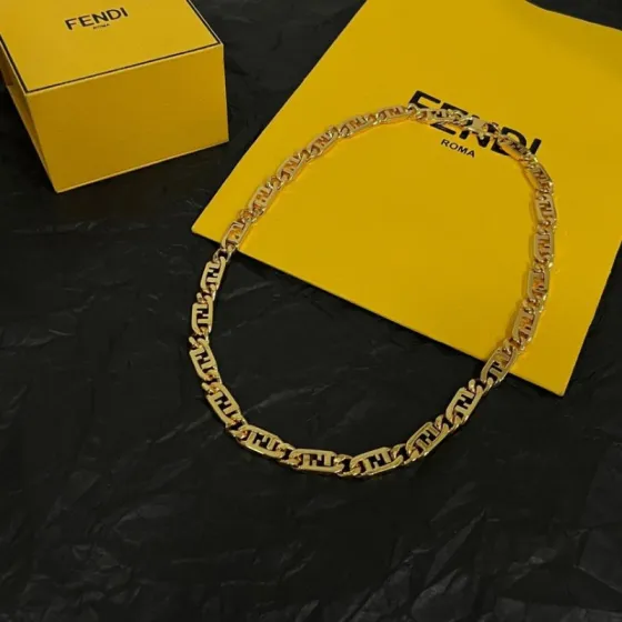 Fendi FF Logo Chain necklace gold-tone metal 45cm