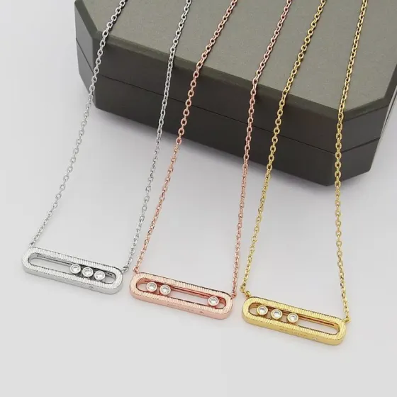 Messika Baby Move necklace Available in 18k white gold 18k rose gold 18k yellow gold with round brilliant cut diamonds 42cm