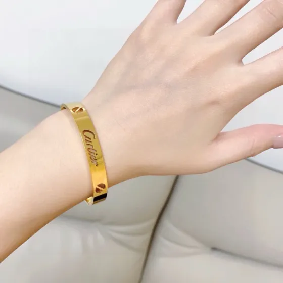 Cartier Love Signature Cuff Bracelet bracelet 18k yellow gold 18k white gold no gemstones 17cm inner circumference