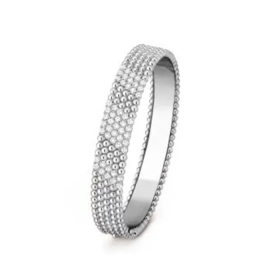 Van Cleef Arpels Perlee bracelet 18K white gold with diamonds 18K rose gold with diamonds 17cm
