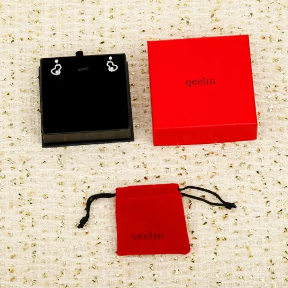 Qeelin Wulu earrings 18K white gold white diamond white pearl 1 5cm drop length
