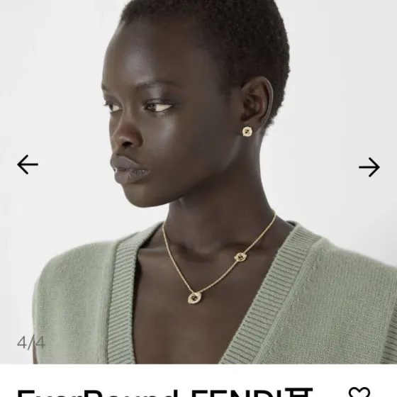 Fendi EverRound earrings gold-tone metal with clear crystal accents 1 2cm diameter