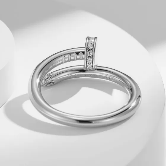 Cartier Juste un Clou ring 18k white gold clear diamond 52