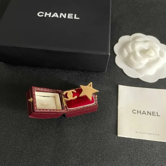 Chanel CC Star Open Ring ring Gold-tone metal no accent stones US 7