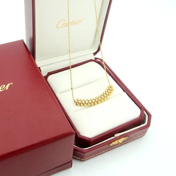 Cartier Clash de Cartier necklace Yellow gold with clear diamond accents available in 18k yellow gold 18k white gold and 18k rose gold variants with clear diamond accents 42cm