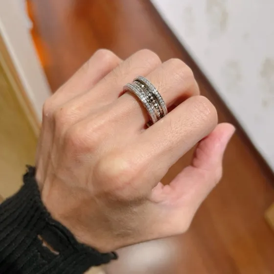 Bvlgari B zero1 Rock ring 18k white gold clear diamond 10