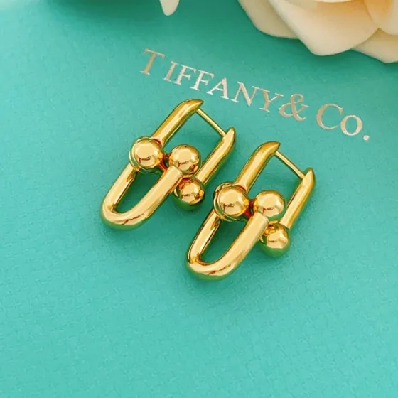 Tiffany Co HardWear earrings polished yellow gold 2 2cm length