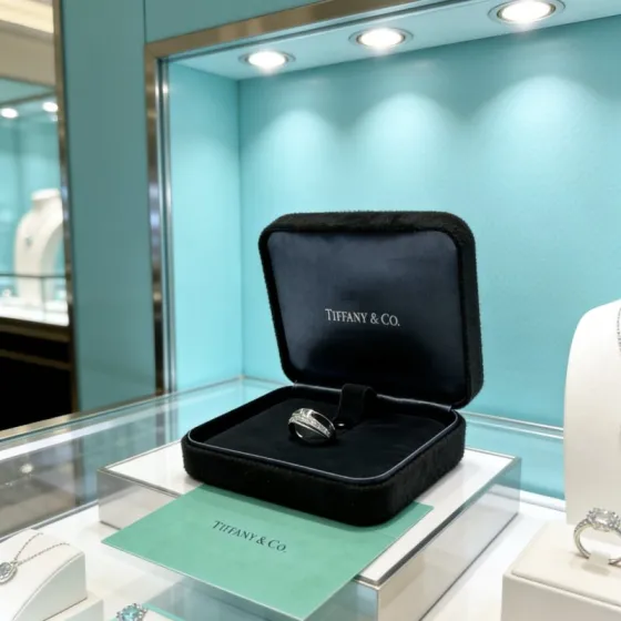 Tiffany Co Tiffany T Wide Pave Diamond Ring ring sterling silver with white diamonds US 7