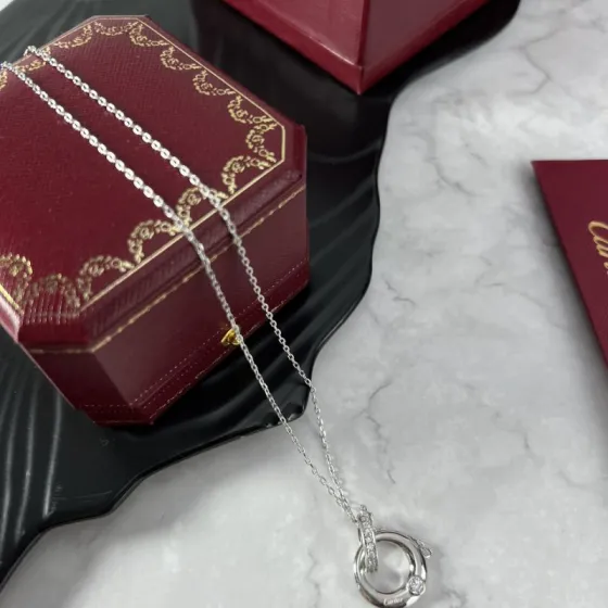 Cartier Panthere necklace 18k white gold with clear diamonds 42cm