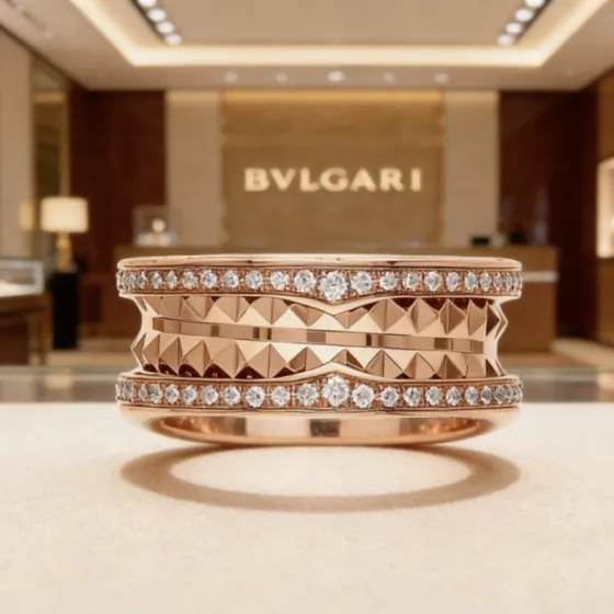Bvlgari B zero1 Rock ring Rose gold diamond 54