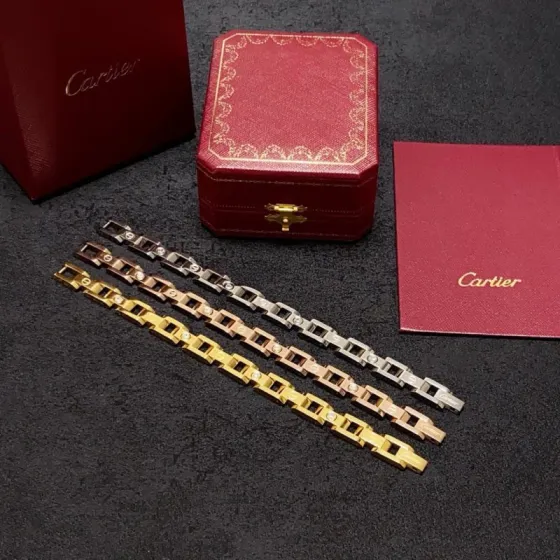 Cartier Love bracelet Yellow gold rose gold white gold with clear diamond accents 19CM