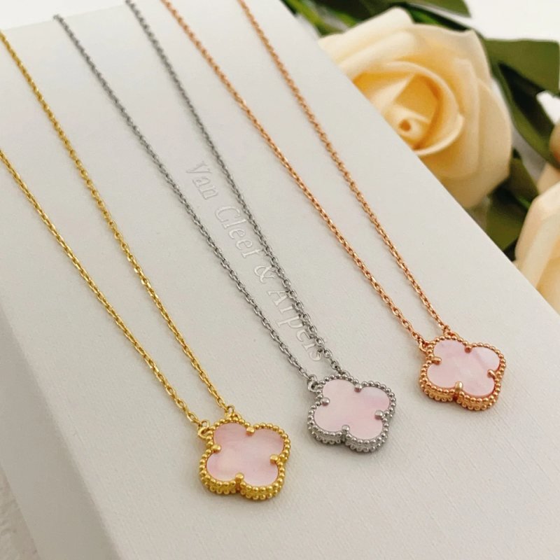 Van Cleef Arpels Sweet Alhambra necklace Yellow gold rose gold white gold with pink mother-of-pearl 42cm