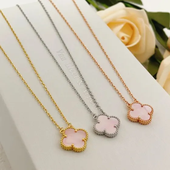 Van Cleef Arpels Sweet Alhambra necklace Yellow gold rose gold white gold with pink mother-of-pearl 42cm