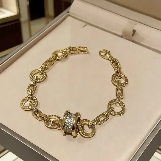 Bvlgari B zero1 bracelet yellow gold with pave diamonds 18