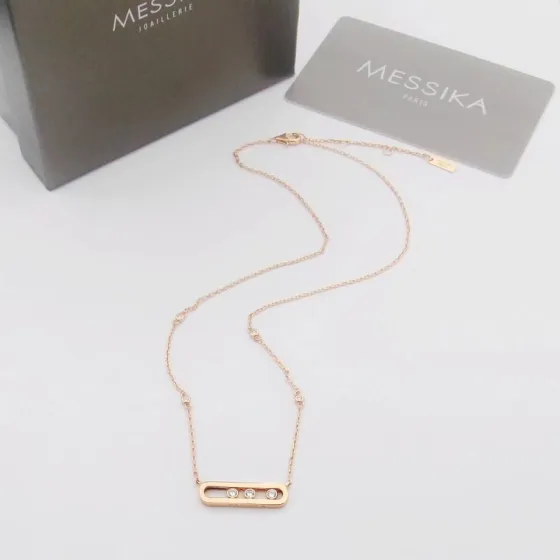 Messika Move Uno necklace Rose gold diamond 45cm