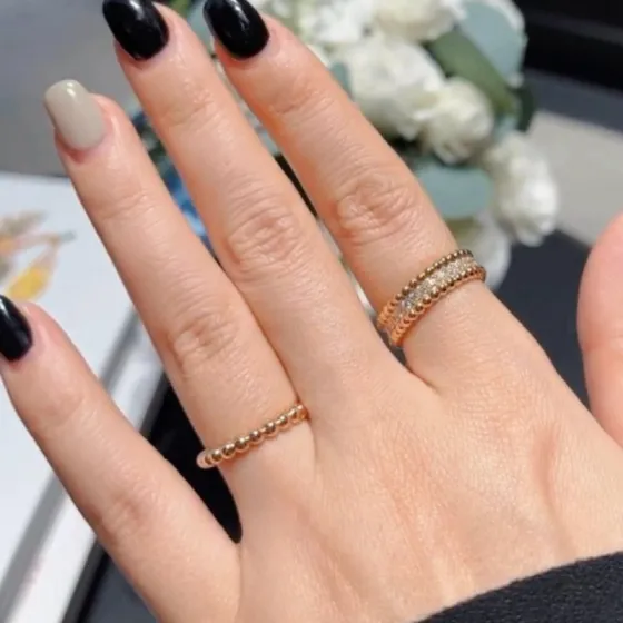 Van Cleef Arpels Perlee ring Rose gold with clear diamonds rose gold No 7