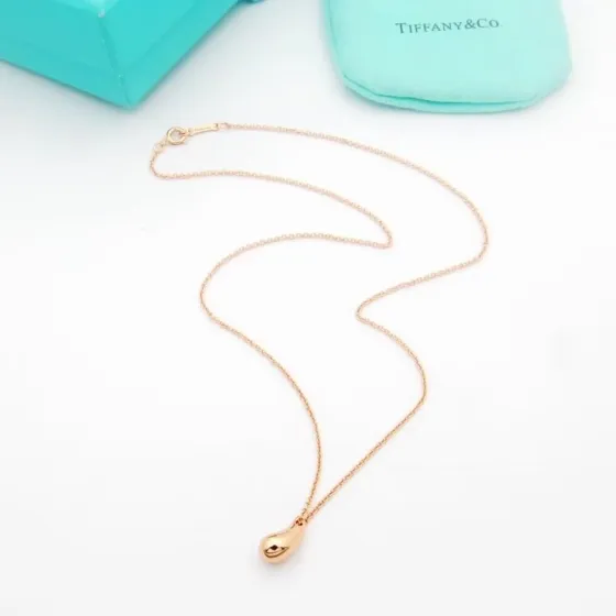 Tiffany Co Teardrop necklace Rose gold 40cm