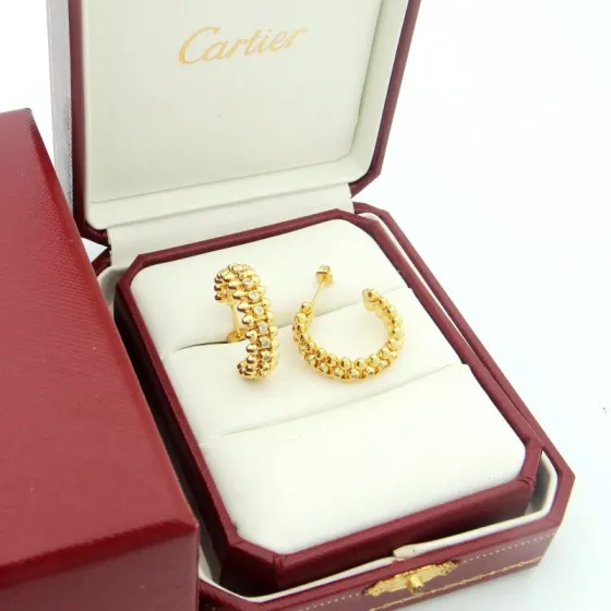 Cartier Clash de Cartier earrings 18K yellow gold clear diamonds 18mm hoop diameter