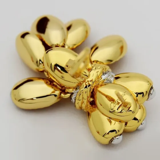 Cartier Grain de Cafe earrings Yellow gold with white gold accents and diamond accents One Size