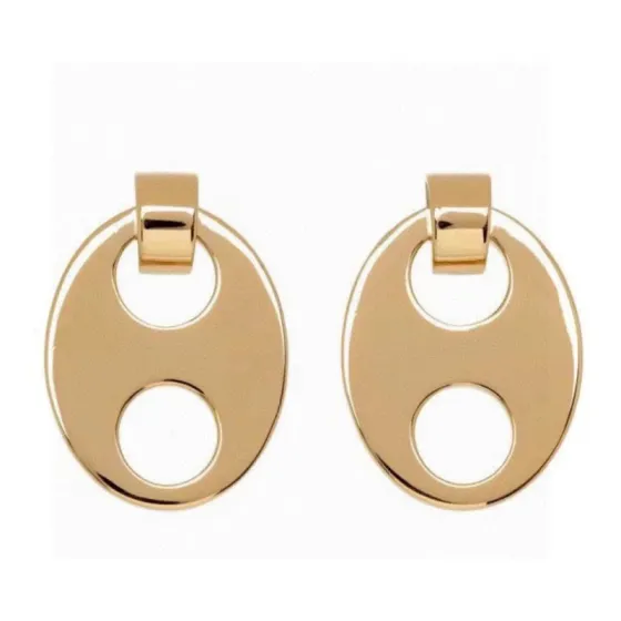 Loewe Anagram earrings gold tone metal no gemstones 3cm drop length