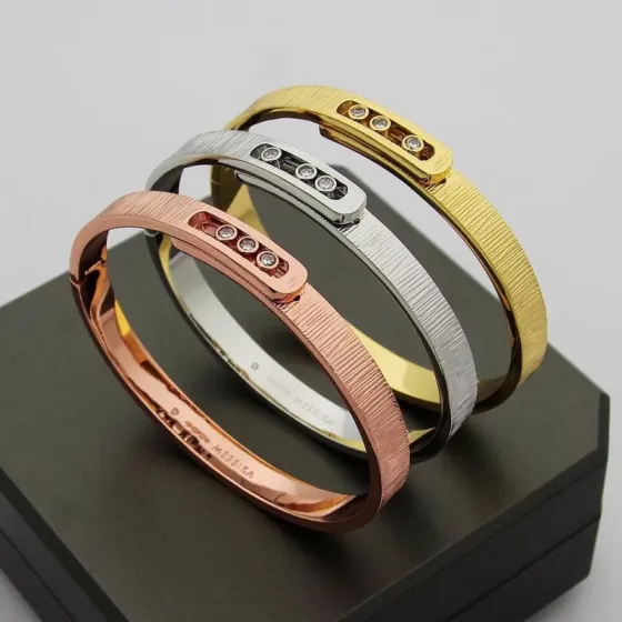 Messika Move Noa bracelet 18K rose gold 18K white gold 18K yellow gold clear diamond 17cm