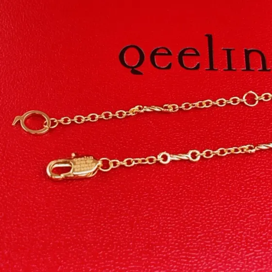 Qeelin Wulu necklace 18k rose gold red carnelian clear diamond accents 42cm with 2cm extender
