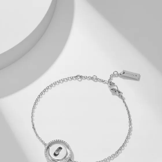 Messika Lucky Move bracelet White gold with diamond accents 16-19cm adjustable