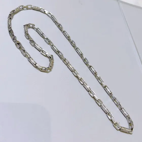 Bvlgari Bvlgari Bvlgari necklace silver-toned metal with engraved logo detailing no visible gemstones 50cm