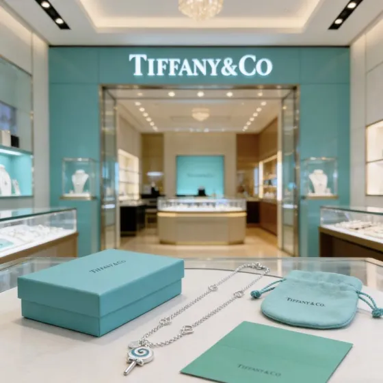 Tiffany Co Lollipop Charm necklace silver-toned metal with Tiffany blue and white enamel accented with clear pave stones on the attached heart tag 18 inches