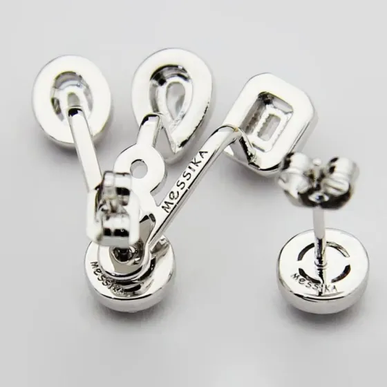 Messika My Twin Trio earrings 18K white gold with clear diamonds One Size