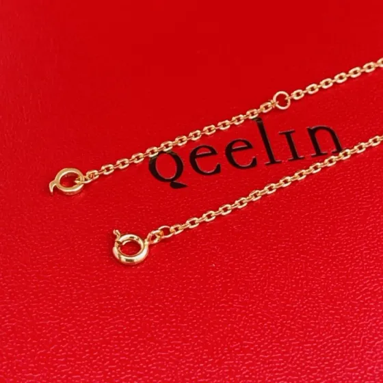 Qeelin Wulu necklace 18K rose gold carnelian red diamond white 42cm