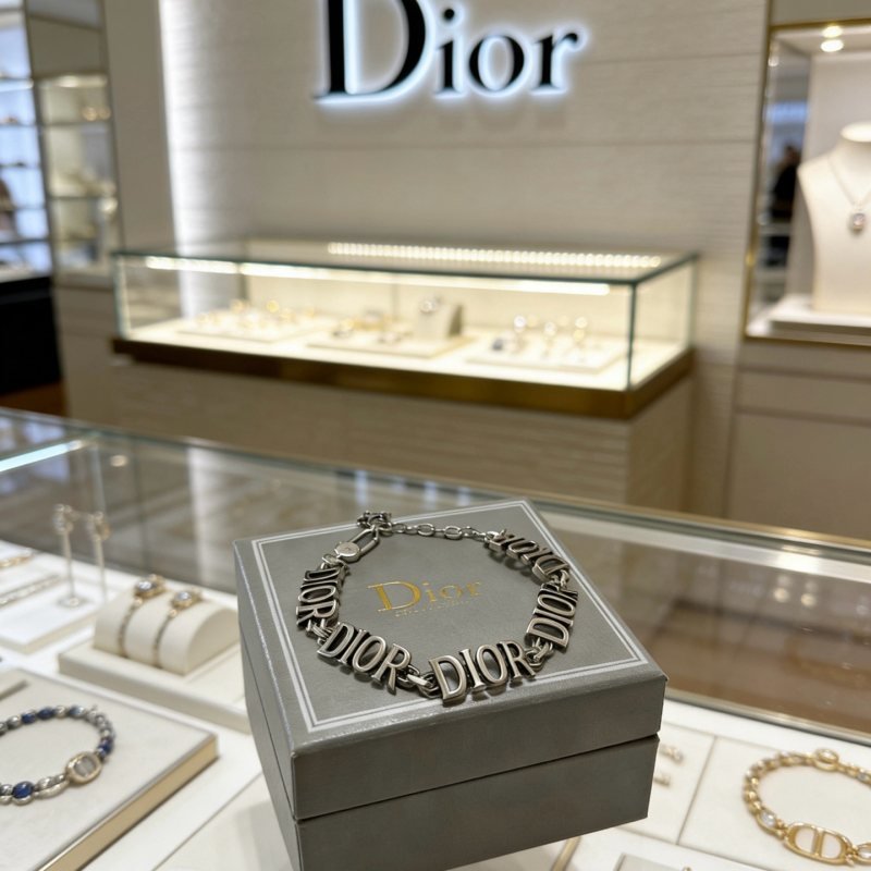 Dior DIOR Logo Letter Chain Bracelet bracelet Antique silver-toned metal no accent stones 19cm