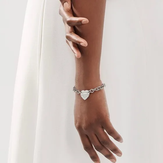 Tiffany Co Return to Tiffany Heart Tag bracelet sterling silver 7 inches
