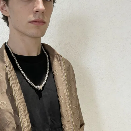 Bvlgari B zero1 necklace Sterling silver chain rose gold pendant accents clear diamond accents dark ceramic detail 60cm