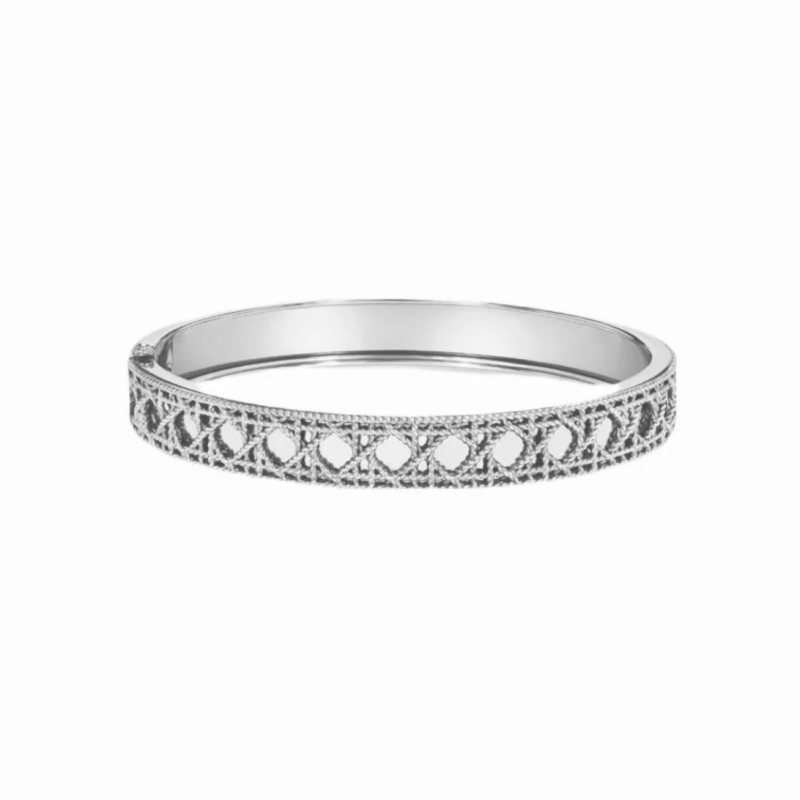 Dior My Dior bracelet silver-toned metal with rhodium finish openwork cannage pattern no colored gemstones 17cm