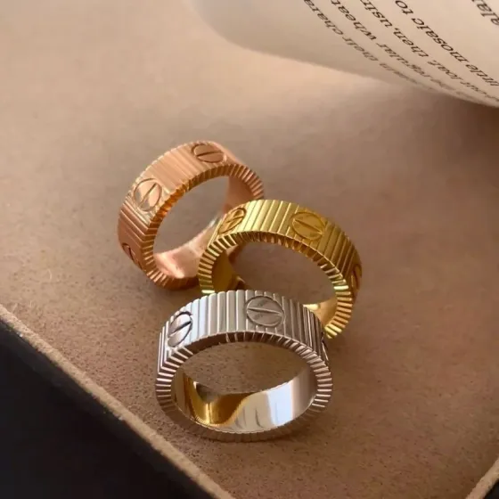 Cartier Love ring 18K rose gold 18K yellow gold 18K white gold no gemstones 6-9