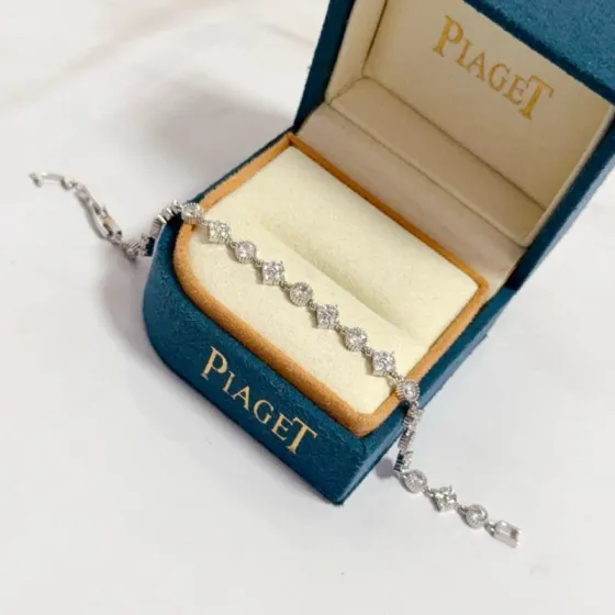 Piaget Rose bracelet Silver-toned white gold with clear diamond simulants 18cm