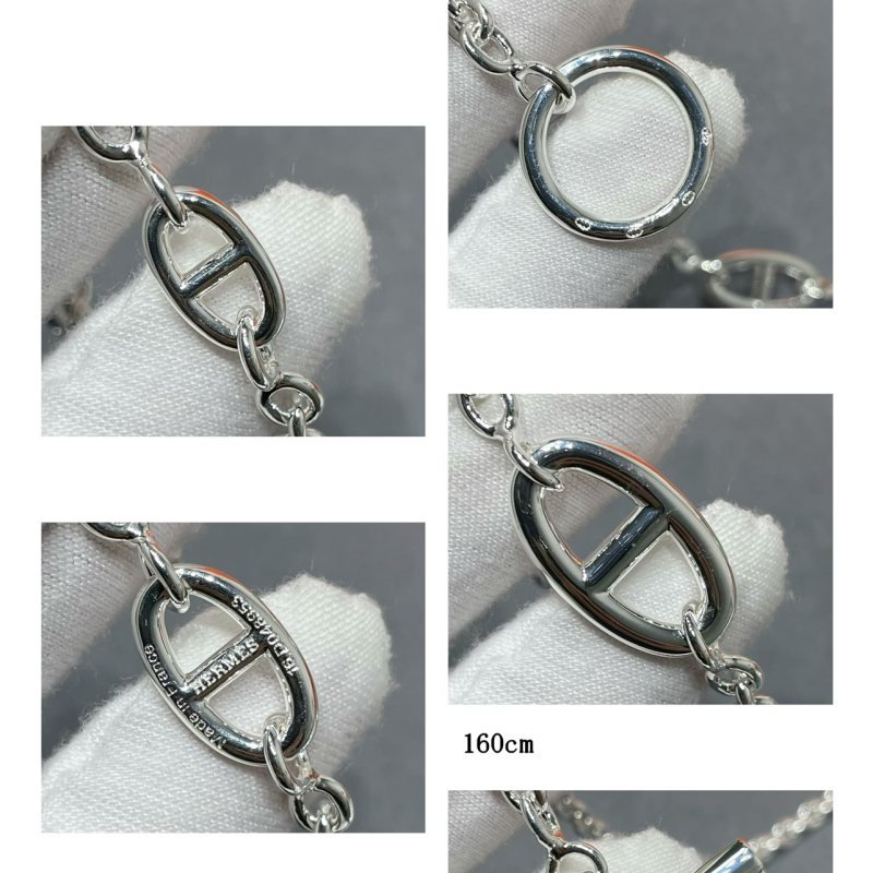 Hermes Farandole necklace silver 925 sterling silver plain silver no gemstones 160cm