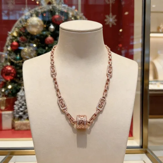 Bvlgari Parentesi necklace Rose gold with diamond accents 45cm