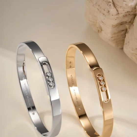 Messika MOVE ROMANE bracelet 18k yellow gold 18k white gold with clear diamonds M