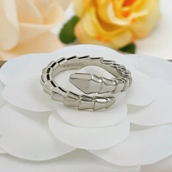 Bvlgari Serpenti Viper ring 18k white gold no gemstones No 7