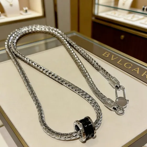Bvlgari B zero1 necklace Silver-toned metal with black ceramic 60cm