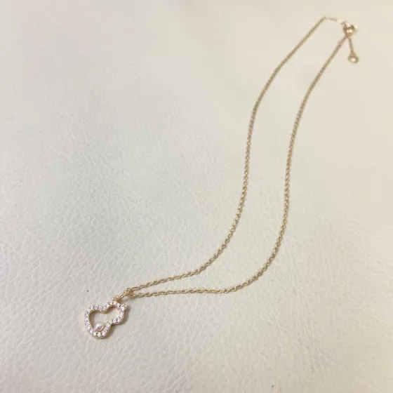 Qeelin Wulu necklace rose gold metal clear diamond accents white freshwater pearl 42cm with 2cm extender